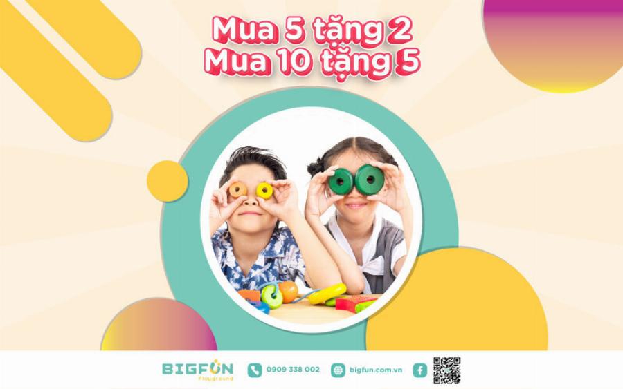 Không gian vui chơi sạch sẽ thoáng đãng bên trong Big Fun Vạn Hạnh Mall với sàn lót thảm an toàn