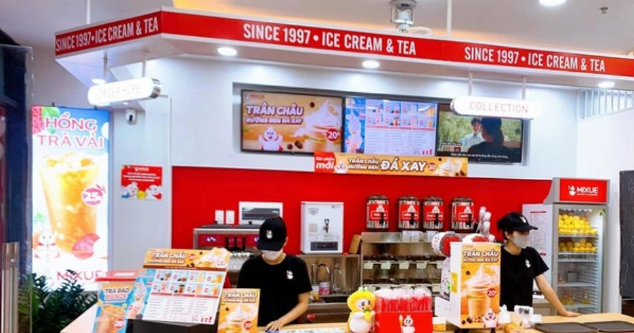 Banner khuyến mãi trà sữa kiwi Mixue trên fanpage chính thức