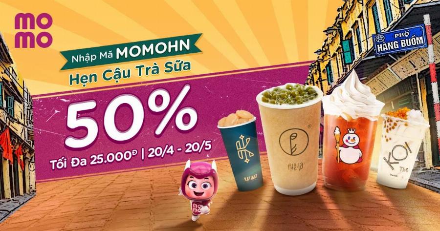 Poster quảng cáo các chương trình khuyến mãi hiện có tại Mixue Hoàng Hoa Thám