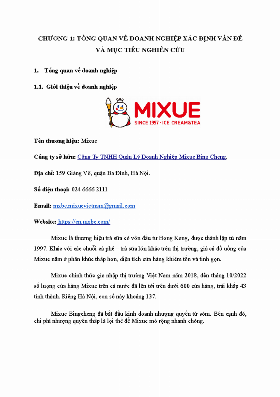 Không gian Mixue Mỹ Đình và đánh giá của khách hàng