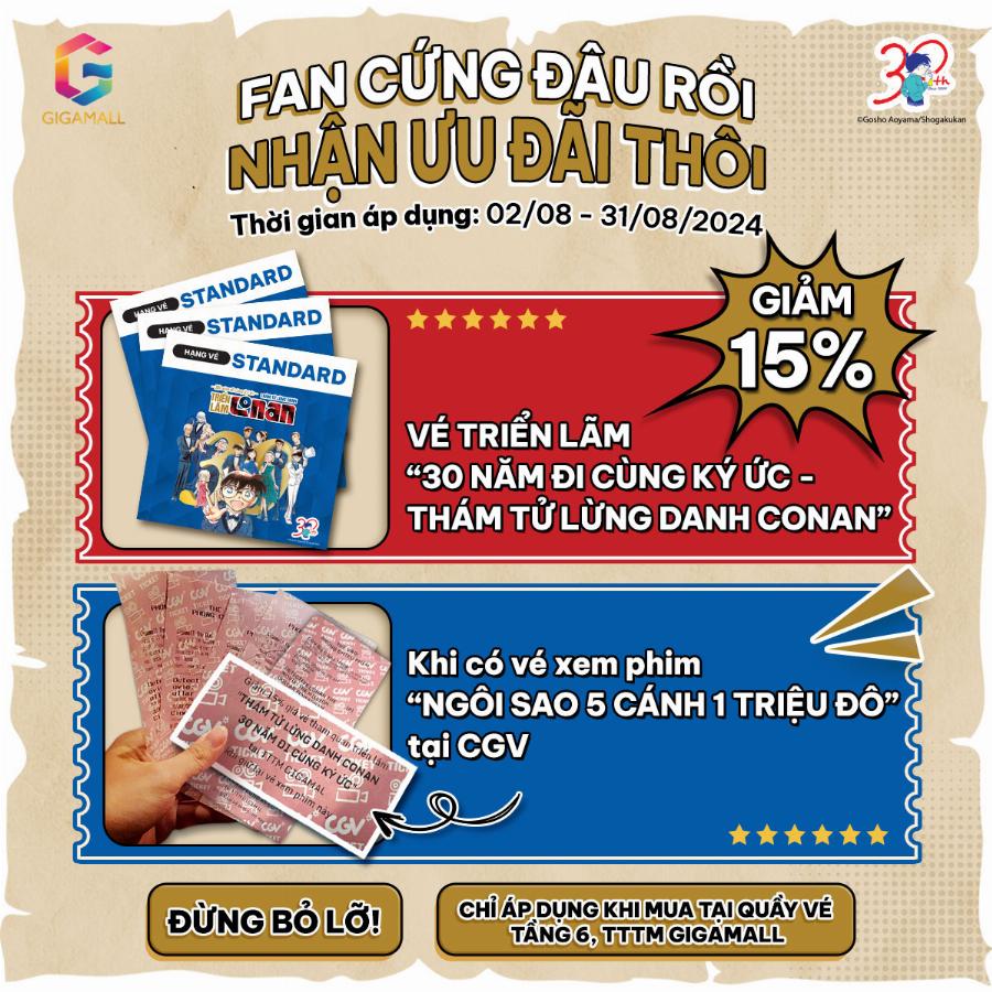 Hướng dẫn mua vé triển lãm Conan Gigamall trực tuyến và tại quầy