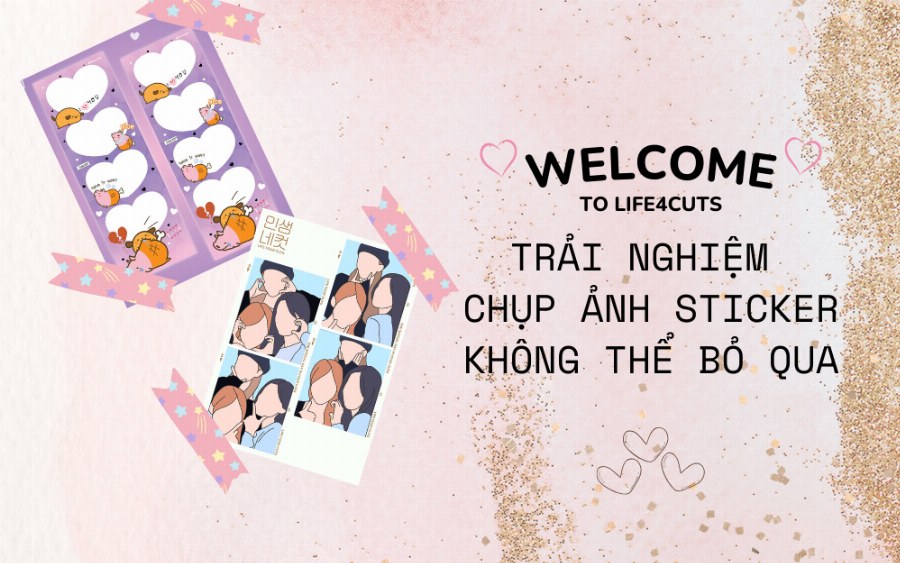 tạo dáng chụp ảnh life4cut với phụ kiện