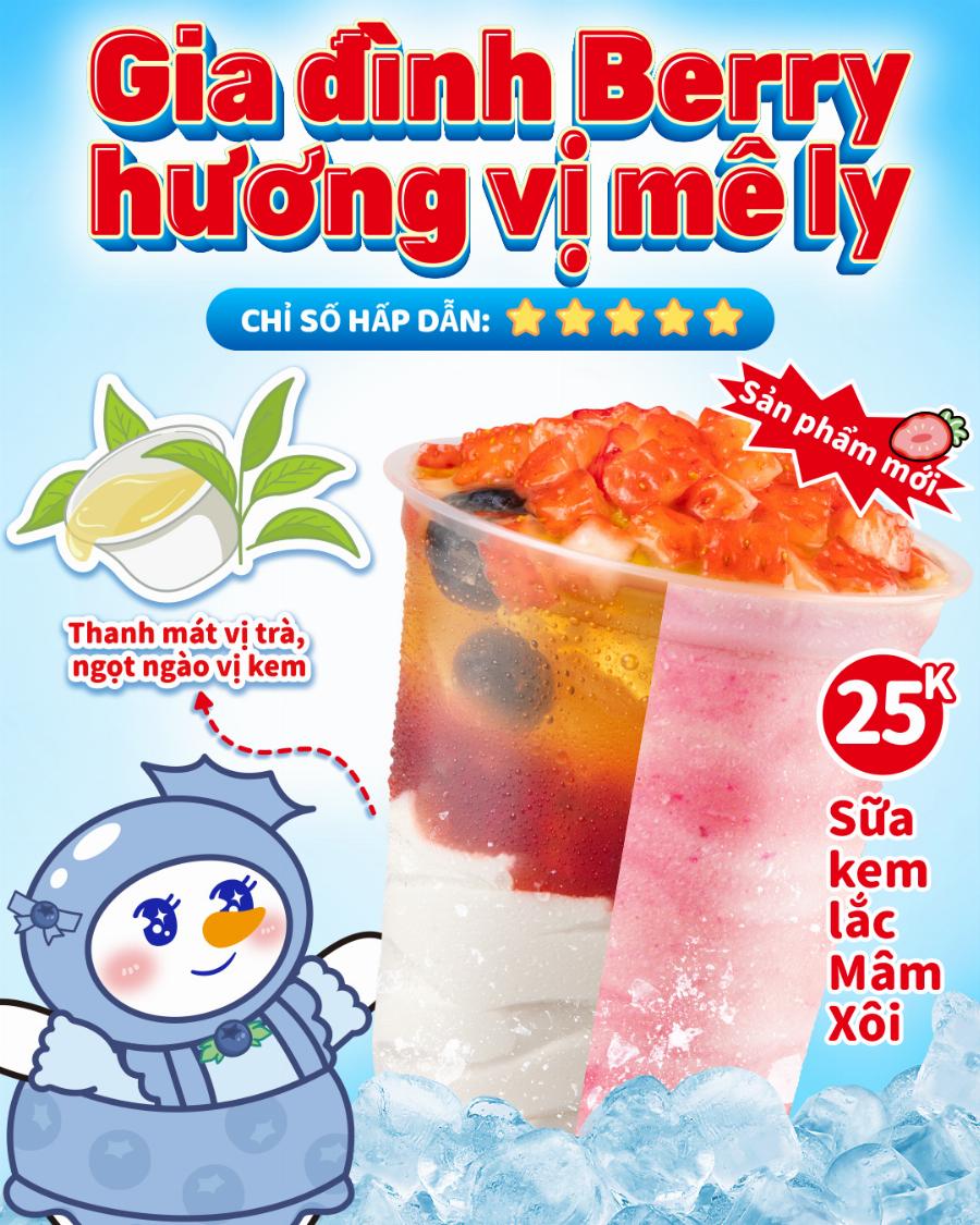 Trà kem mâm xôi Mixue thành phần