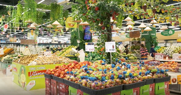 Hình ảnh các kệ hàng đầy ắp sản phẩm đa dạng, chất lượng cao tại Lotte Mart Quận 11, được sắp xếp khoa học và bắt mắt.